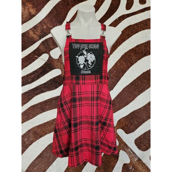 Scooby-Doo The Hex Girls Skirtall Dress Sz S Red Black Plaid Hot Topic - Picture 1 of 5